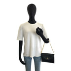 Dior Vintage Honeycomb Pattern Black Gold Chain Shoulder Bag — view 6