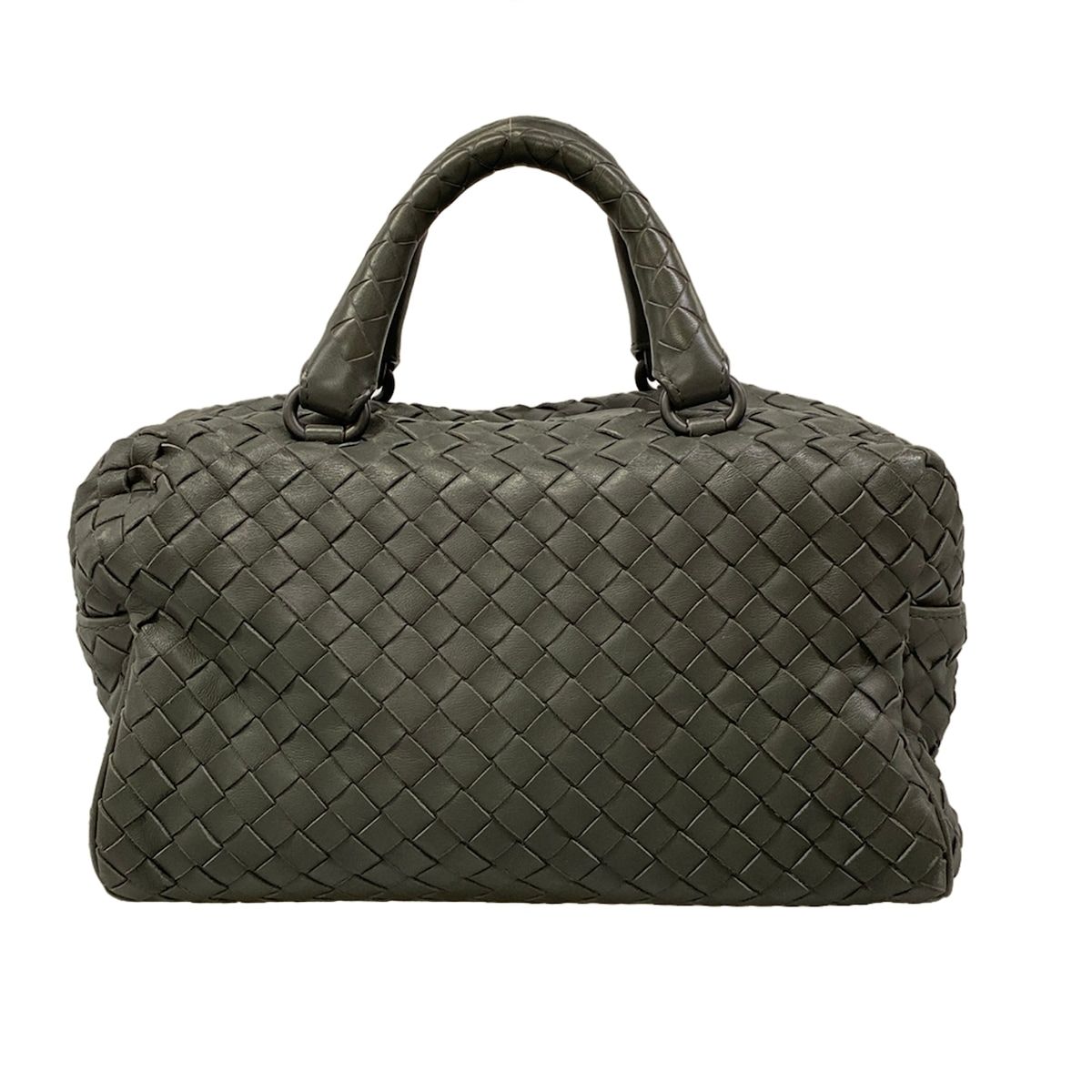Bottega Veneta Handbag Intrecciato Dark Gray Leather