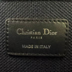 Dior Travel Vanity Cotton Off White Navy Handbag Silver — view 4
