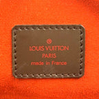 Louis Vuitton Saria Horizontal Damier Ebene Leather Brown Handbag Gold — view 4