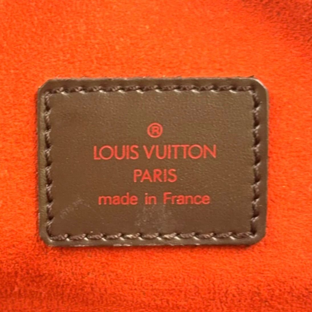 Louis Vuitton Saria Horizontal Damier Ebene Leather Brown Handbag Gold — view 4