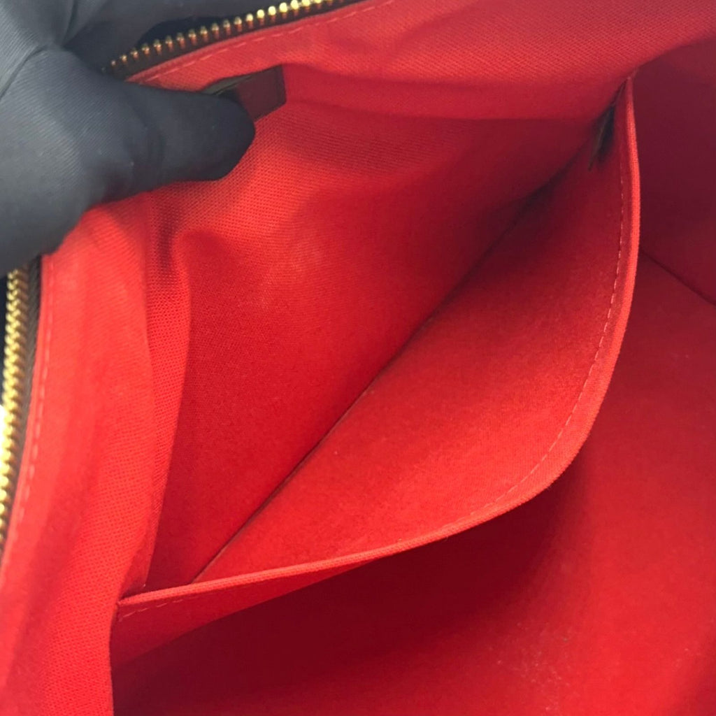 Louis Vuitton Sienna MM Damier Ebene Leather Brown Handbag Gold — view 7