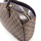 Louis Vuitton Saria Horizontal Damier Ebene Leather Brown Handbag Gold — view 8