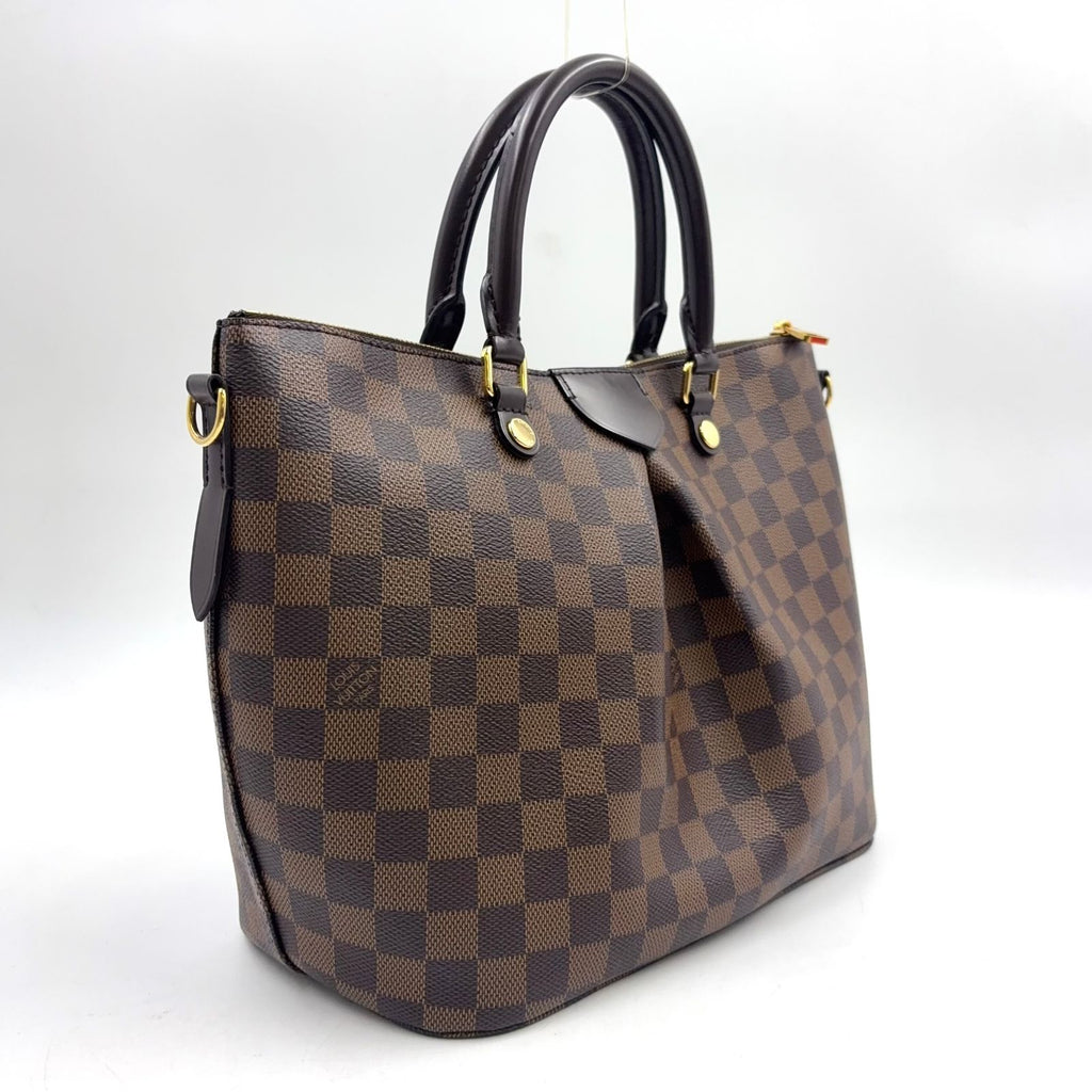 Louis Vuitton Sienna MM Damier Ebene Leather Brown Handbag Gold — view 2
