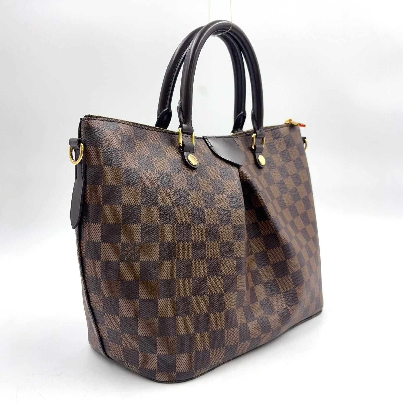 Louis Vuitton Sienna MM Damier Ebene Leather Brown Handbag Gold — view 2