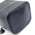 Chanel CC Logo Vanity Caviar Leather Black Handbag Gold — view 6