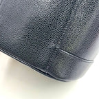 Chanel CC Logo Vanity Caviar Leather Black Handbag Gold — view 7