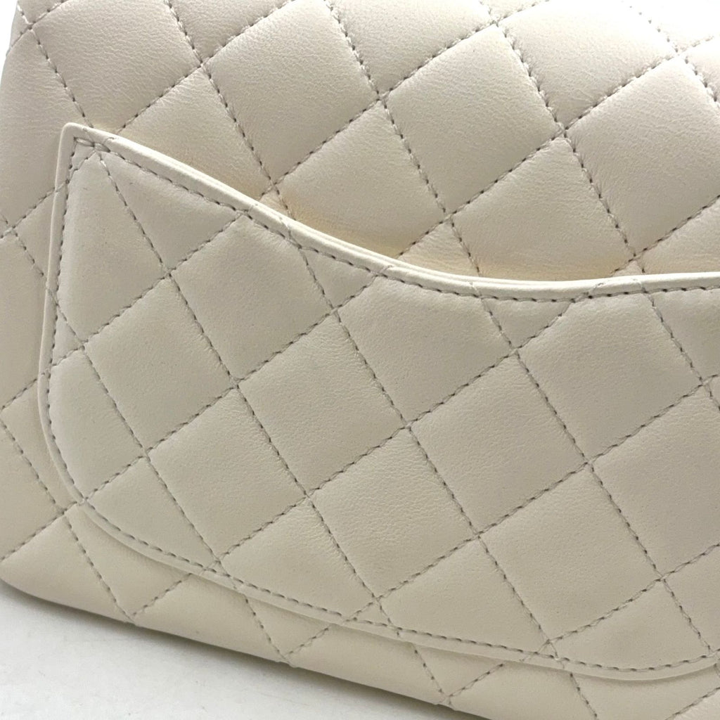 Chanel Coco Ball Mini Quilted Random Lambskin White Shoulder Bag Gold — view 7