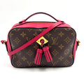 Louis Vuitton Saintonge Monogram Freesia Leather Pink Brown Shoulder Bag Gold