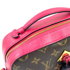 Louis Vuitton Saintonge Monogram Freesia Leather Pink Brown Shoulder Bag Gold — view 7