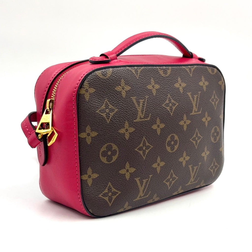 Louis Vuitton Saintonge Monogram Freesia Leather Pink Brown Shoulder Bag Gold — view 2
