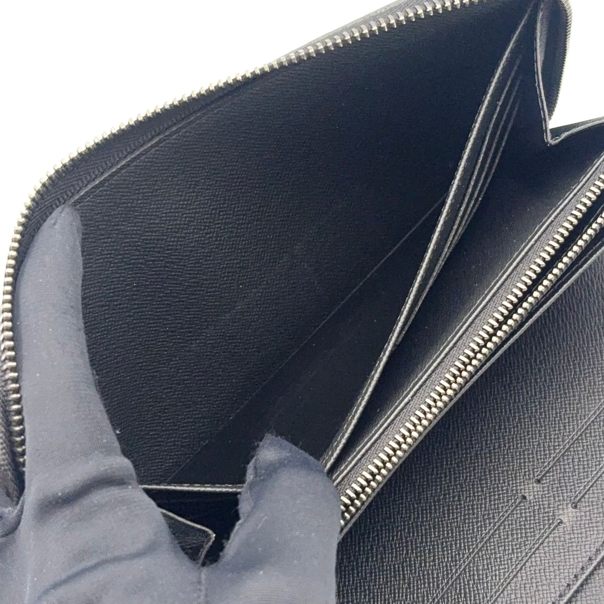 Louis Vuitton Zippy Organizer NM Monogram Eclipse Wallet Leather Black Silver — view 8