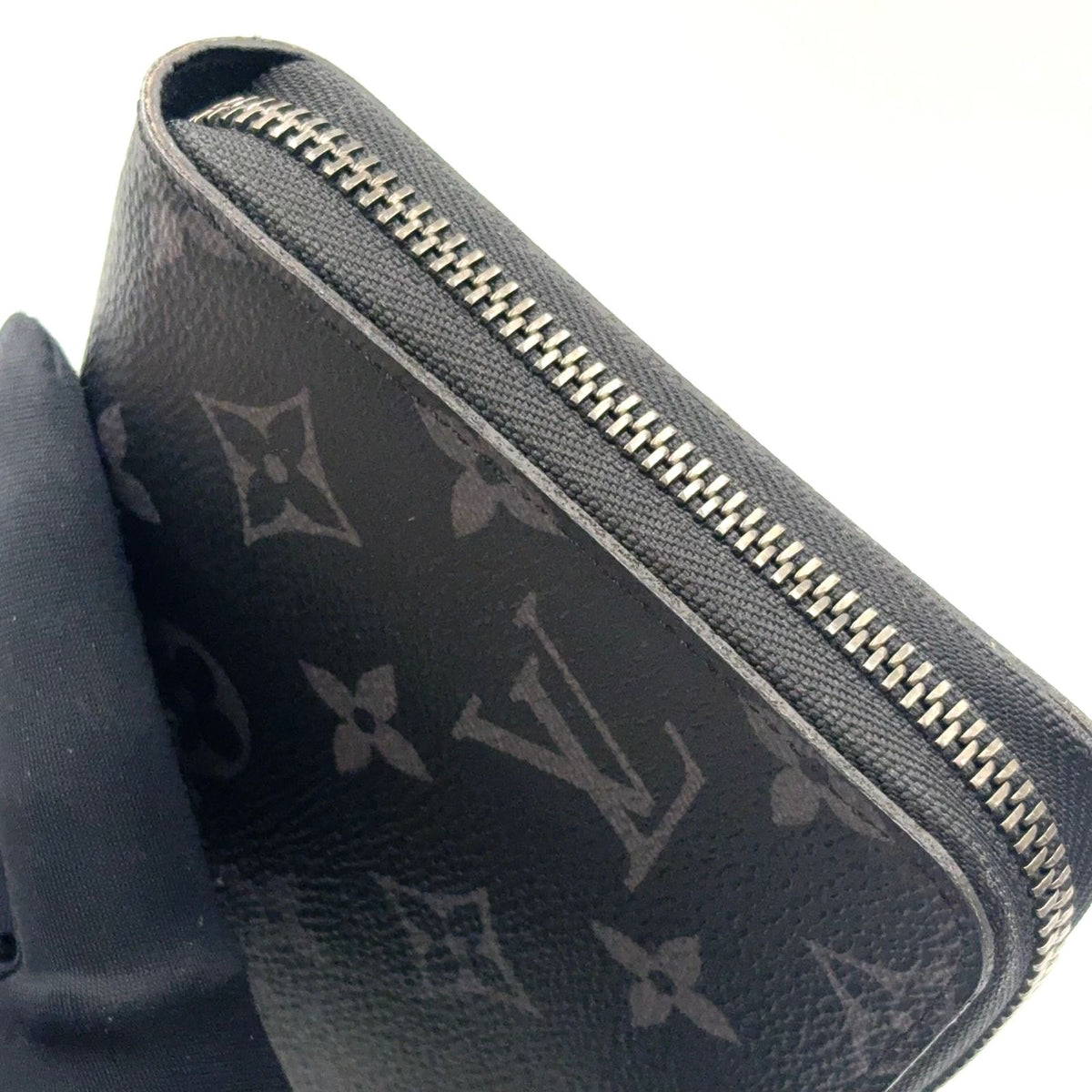 Louis Vuitton Zippy Organizer NM Monogram Eclipse Wallet Leather Black Silver — view 5
