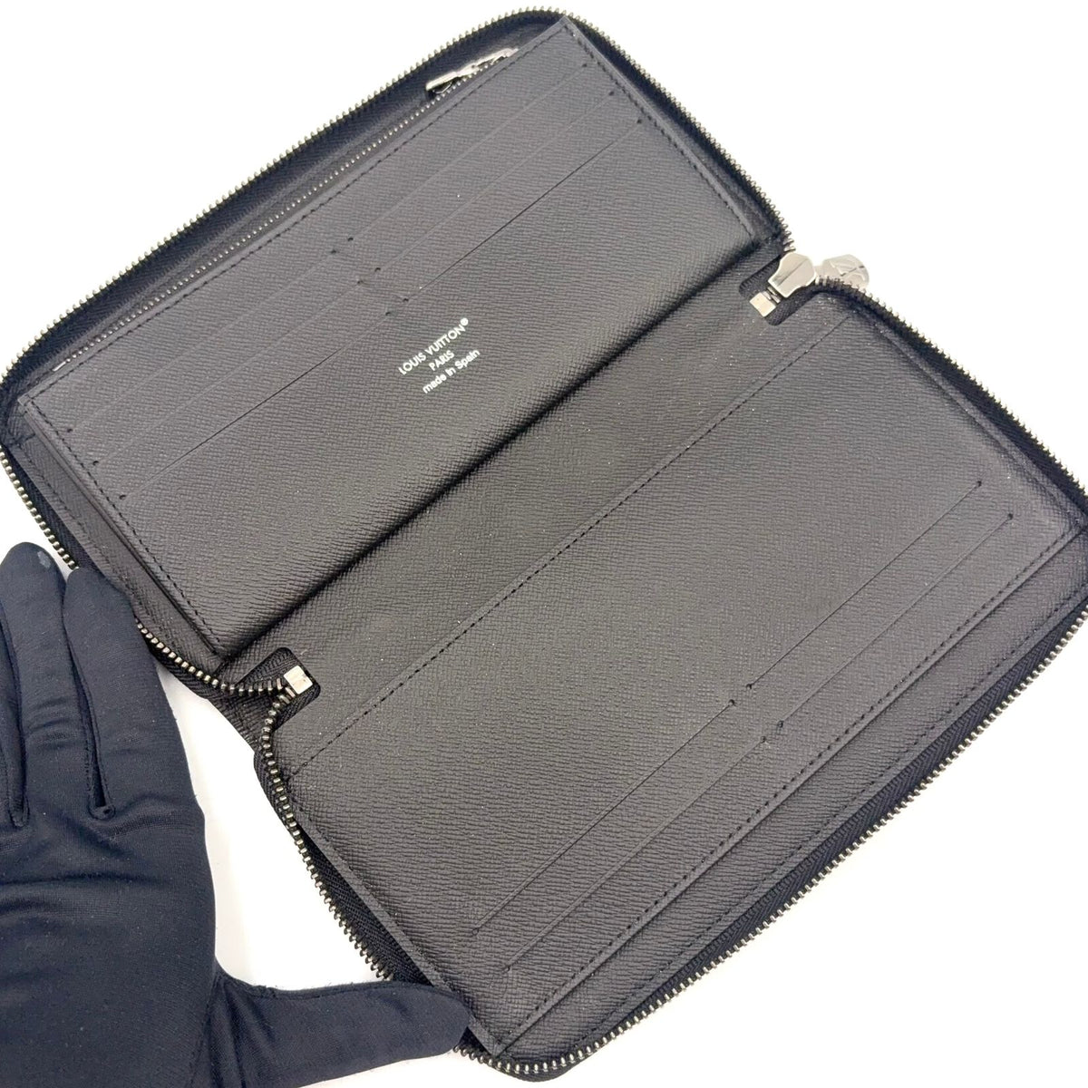 Louis Vuitton Zippy Organizer NM Monogram Eclipse Wallet Leather Black Silver — view 3