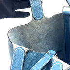 Hermes Picotin Lock Pm? Taurillon Leather Blue Handbag Silver — view 6