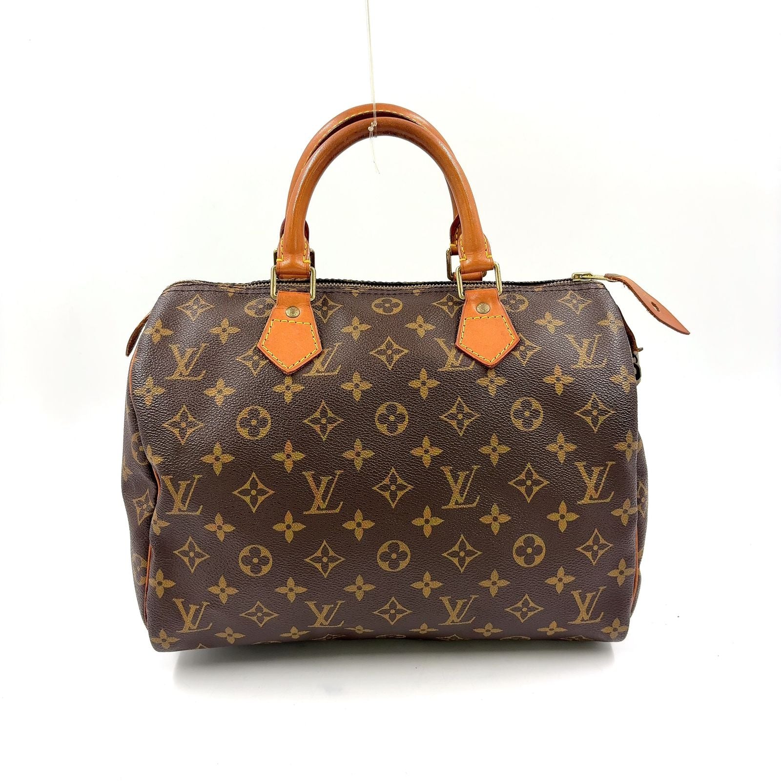 Louis Vuitton Speedy 30 Monogram Leather Brown Handbag Gold