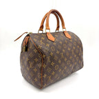 Louis Vuitton Speedy 30 Monogram Leather Brown Handbag Gold — view 2