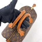 Louis Vuitton Speedy 30 Monogram Leather Brown Handbag Gold — view 7