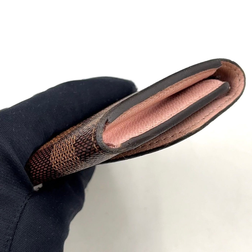 Louis Vuitton Porte-Monnaie Rosalie Damier Ebene Rose Ballerine Leather Brown — view 8