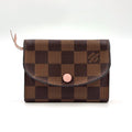 Louis Vuitton Porte-Monnaie Rosalie Damier Ebene Rose Ballerine Leather Brown