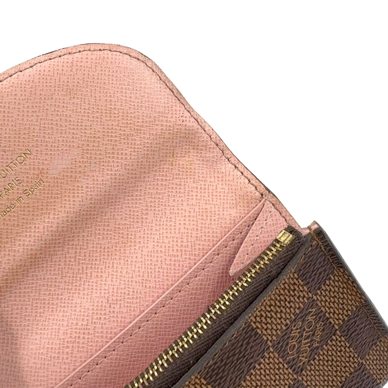 Louis Vuitton Porte-Monnaie Rosalie Damier Ebene Rose Ballerine Leather Brown — view 6