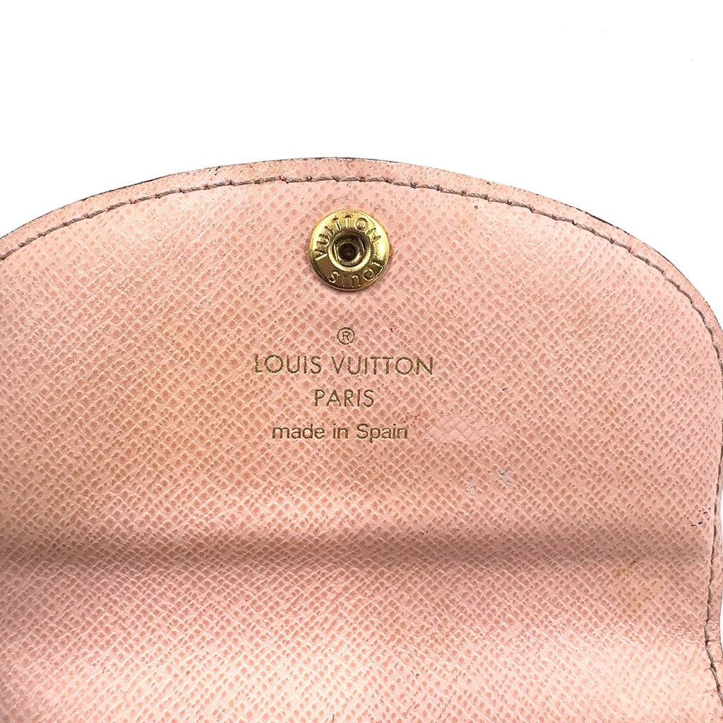 Louis Vuitton Porte-Monnaie Rosalie Damier Ebene Rose Ballerine Leather Brown — view 4