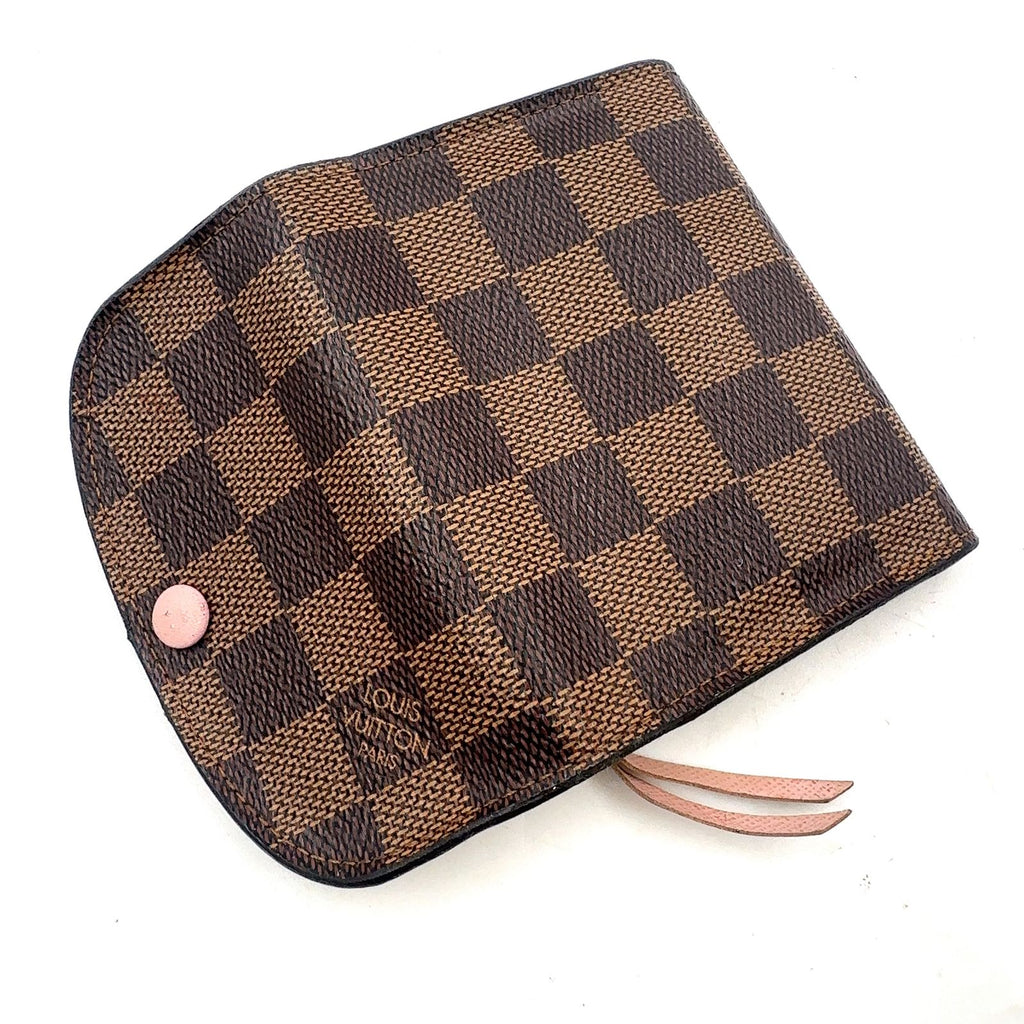 Louis Vuitton Porte-Monnaie Rosalie Damier Ebene Rose Ballerine Leather Brown — view 7