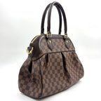 Louis Vuitton Trevi PM Damier Ebene Leather Brown Handbag Gold — view 2