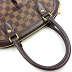 Louis Vuitton Trevi PM Damier Ebene Leather Brown Handbag Gold — view 5
