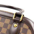 Louis Vuitton Trevi PM Damier Ebene Leather Brown Handbag Gold — view 8