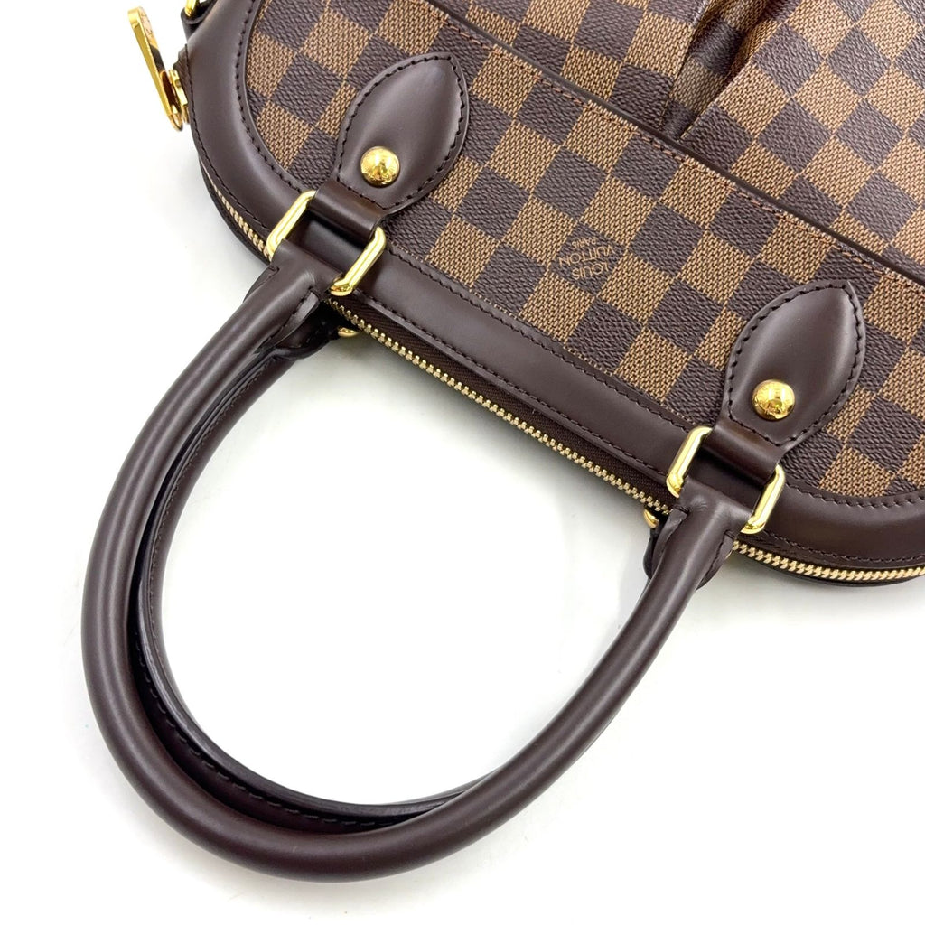 Louis Vuitton Trevi PM Damier Ebene Leather Brown Handbag Gold — view 6