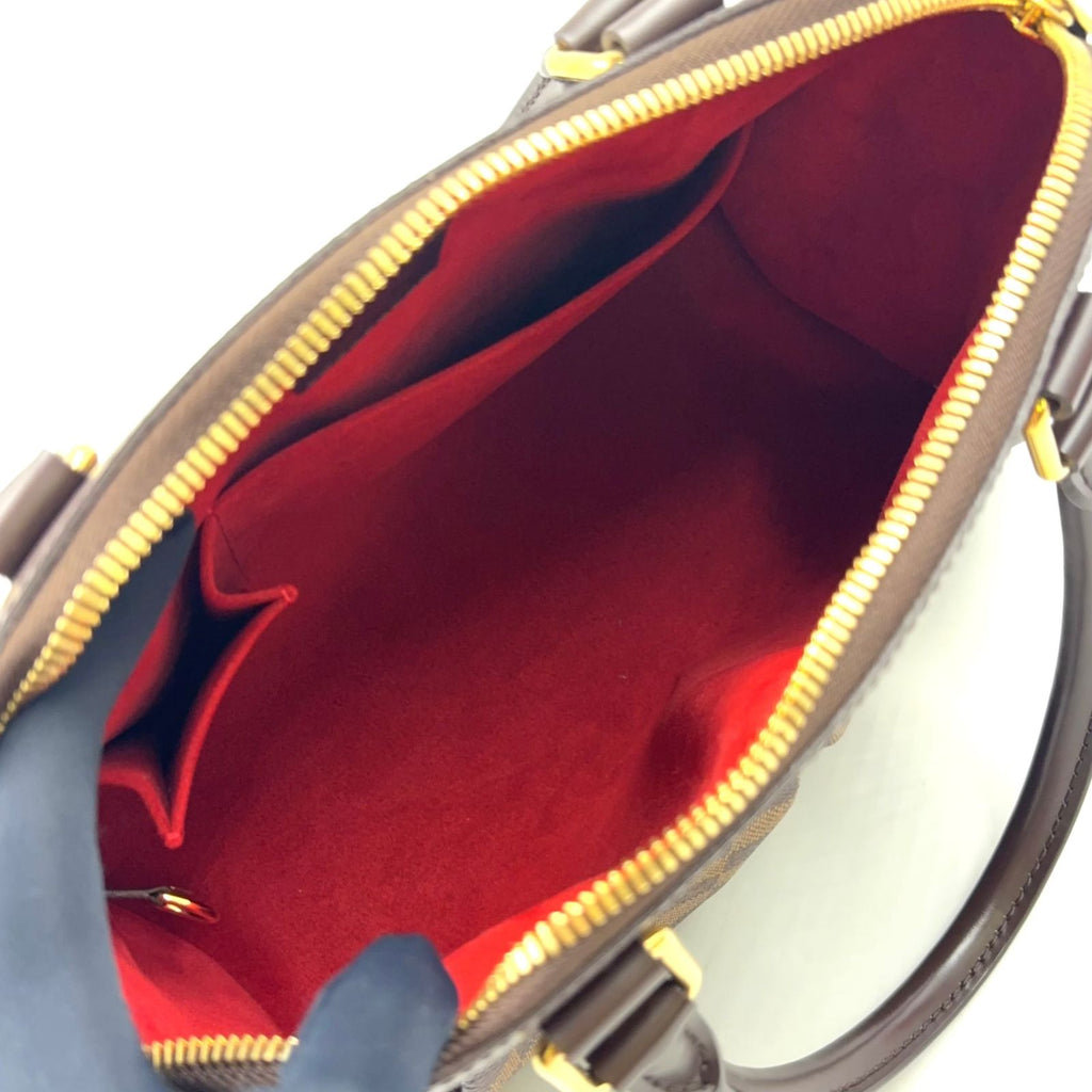 Louis Vuitton Trevi PM Damier Ebene Leather Brown Handbag Gold — view 3