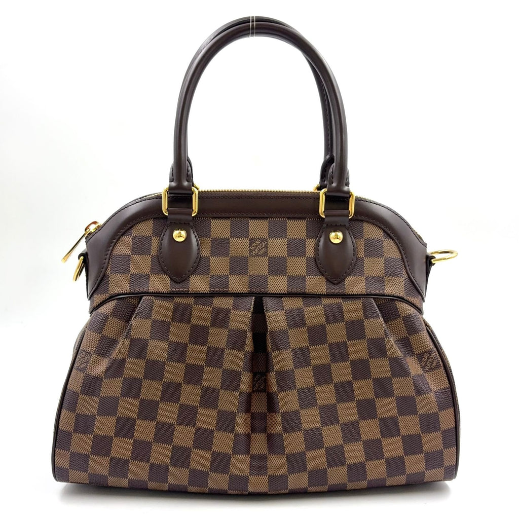 Louis Vuitton Trevi PM Damier Ebene Leather Brown Handbag Gold