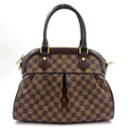 Louis Vuitton Trevi PM Damier Ebene Leather Brown Handbag Gold