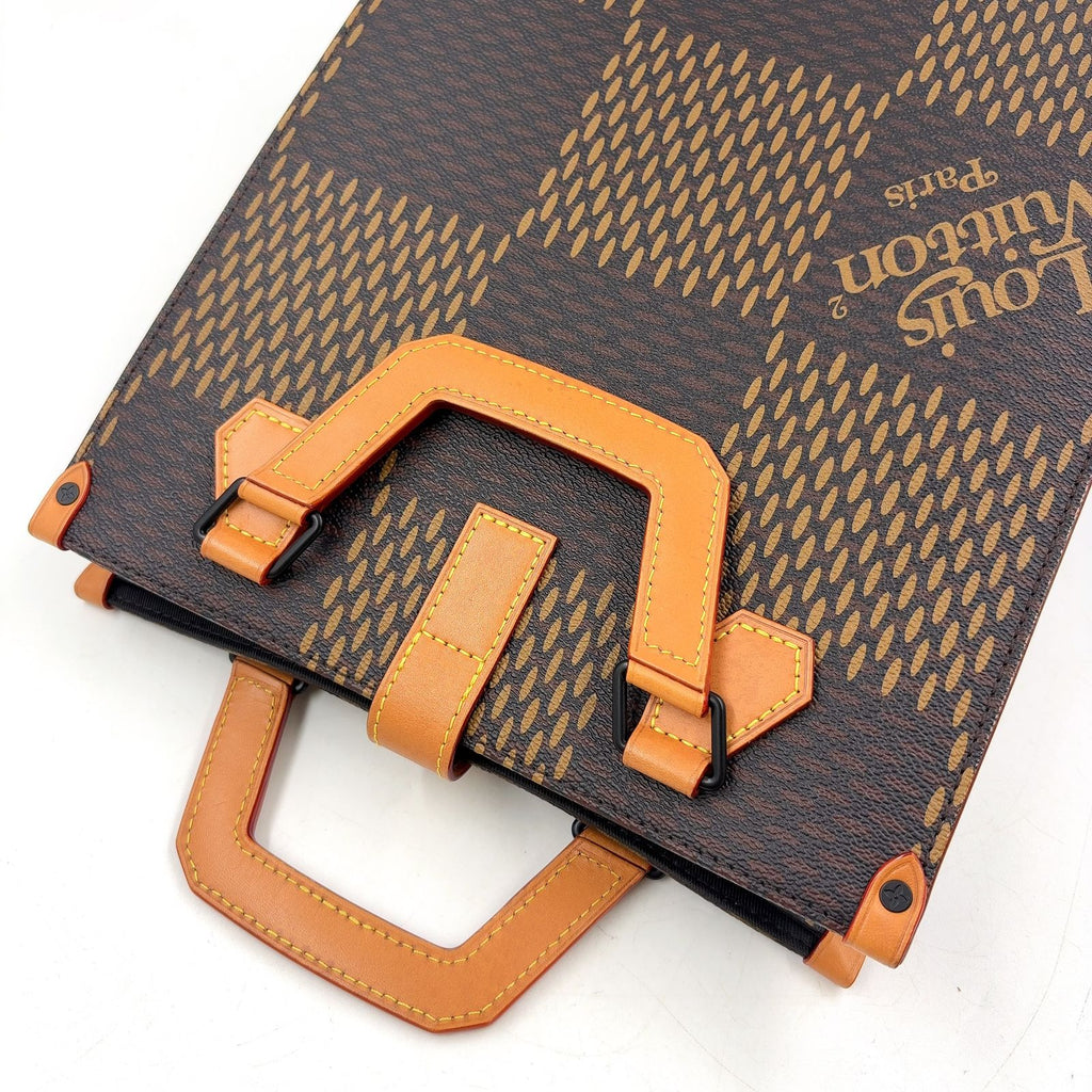 Louis Vuitton Mini Tote Damier Ebene Giant LV Squared Shoulder Bag Leather — view 6