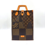 Louis Vuitton Mini Tote Damier Ebene Giant LV Squared Shoulder Bag Leather