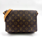 Louis Vuitton Musette Tango Short Strap Monogram Leather Brown Shoulder Bag Gold