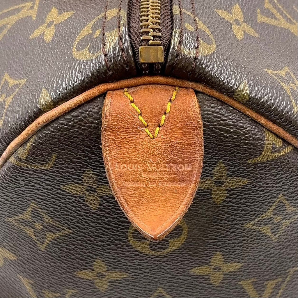 Louis Vuitton Speedy 35 Monogram Leather Brown Light Handbag Gold — view 4