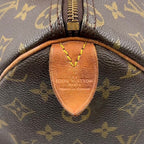 Louis Vuitton Speedy 35 Monogram Leather Brown Light Handbag Gold — view 4