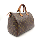 Louis Vuitton Speedy 35 Monogram Leather Brown Light Handbag Gold — view 2