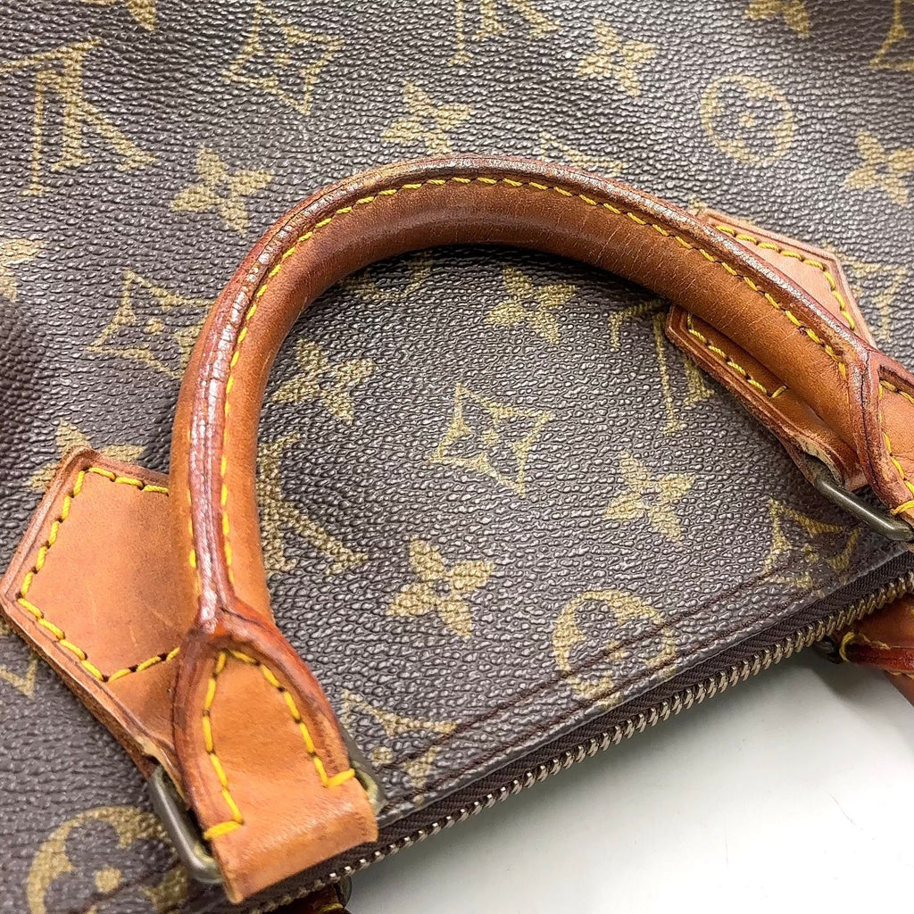 Louis Vuitton Speedy 35 Monogram Leather Brown Light Handbag Gold — view 7