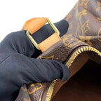Louis Vuitton Keepall 45 Monogram Leather Brown Light Boston Bag Gold — view 8
