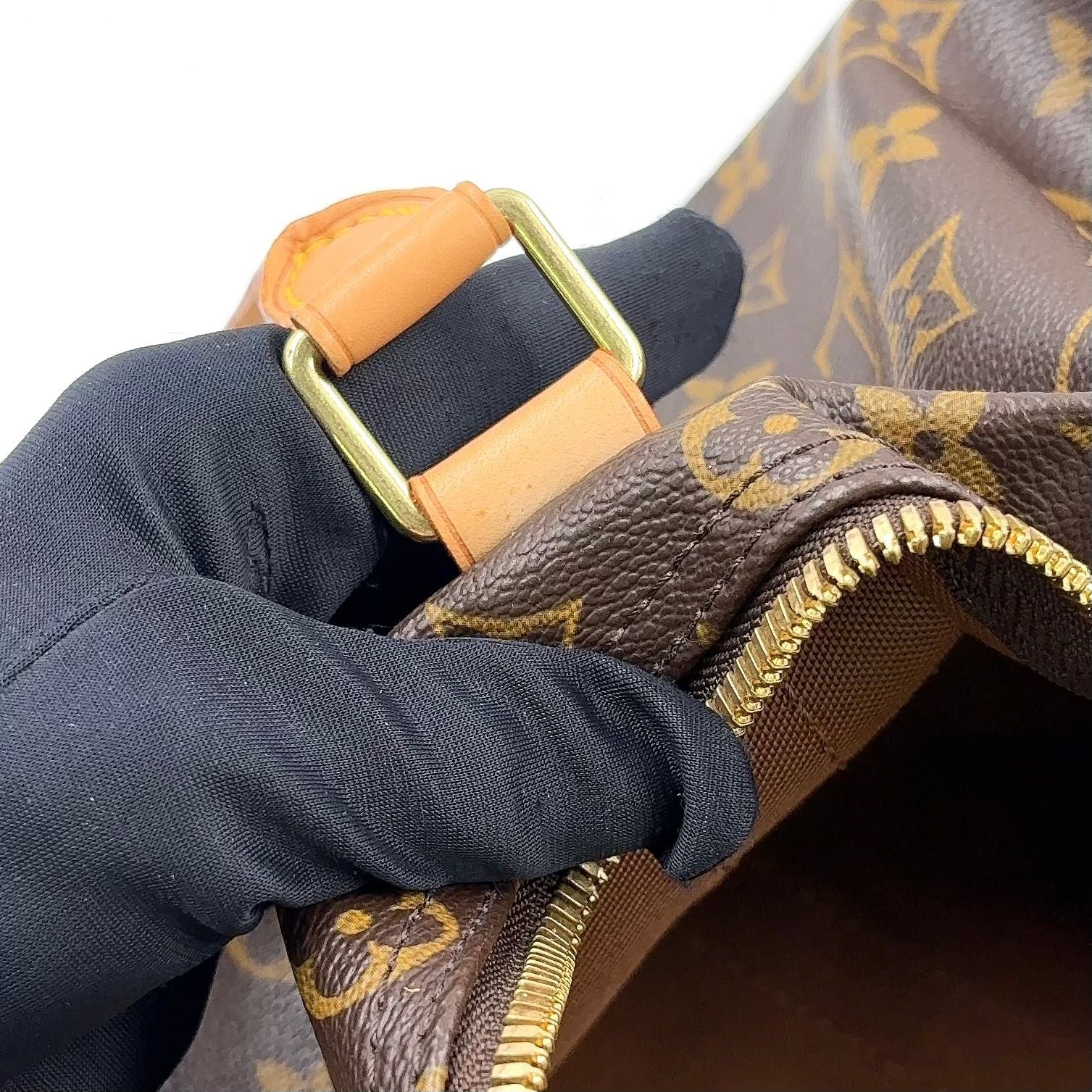 Louis Vuitton Keepall 45 Monogram Leather Brown Light Boston Bag Gold — view 8