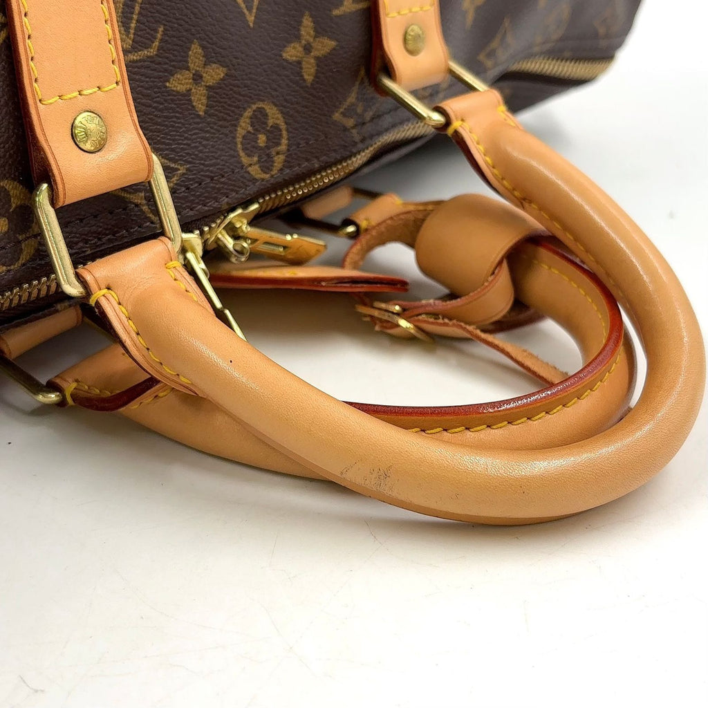 Louis Vuitton Keepall 45 Monogram Leather Brown Light Boston Bag Gold — view 7