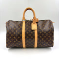 Louis Vuitton Keepall 45 Monogram Leather Brown Light Boston Bag Gold