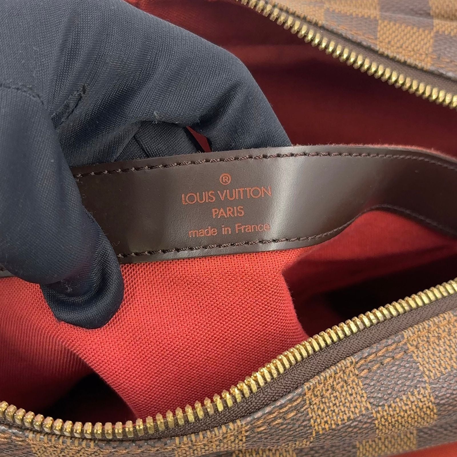 Louis Vuitton Naviglio Damier Ebene Brown Shoulder Bag Gold — view 4