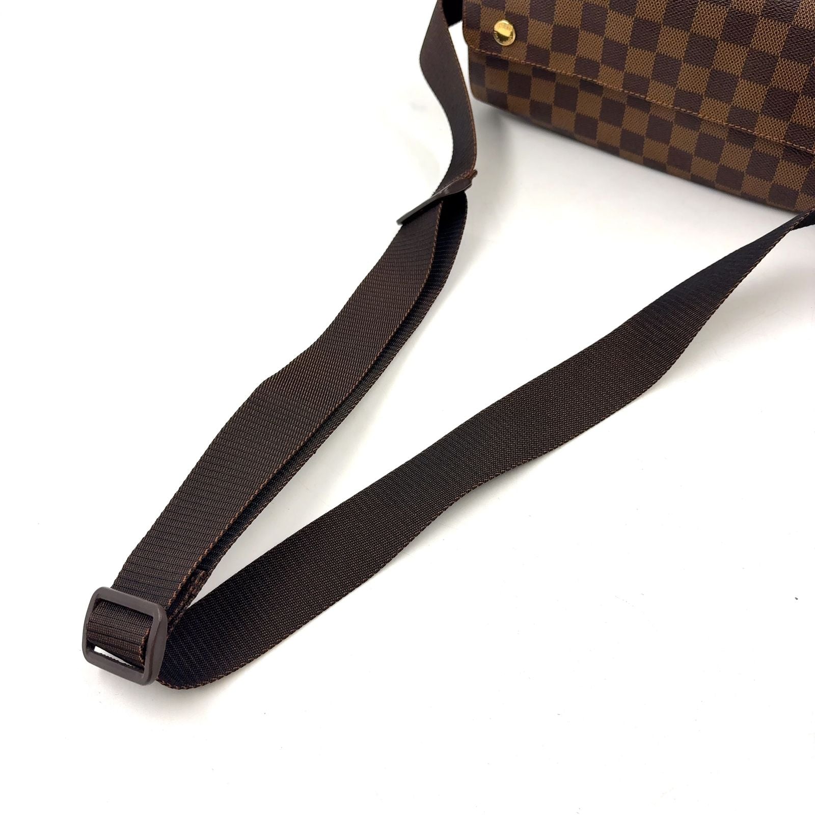 Louis Vuitton Naviglio Damier Ebene Brown Shoulder Bag Gold — view 6