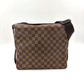Louis Vuitton Naviglio Damier Ebene Brown Shoulder Bag Gold