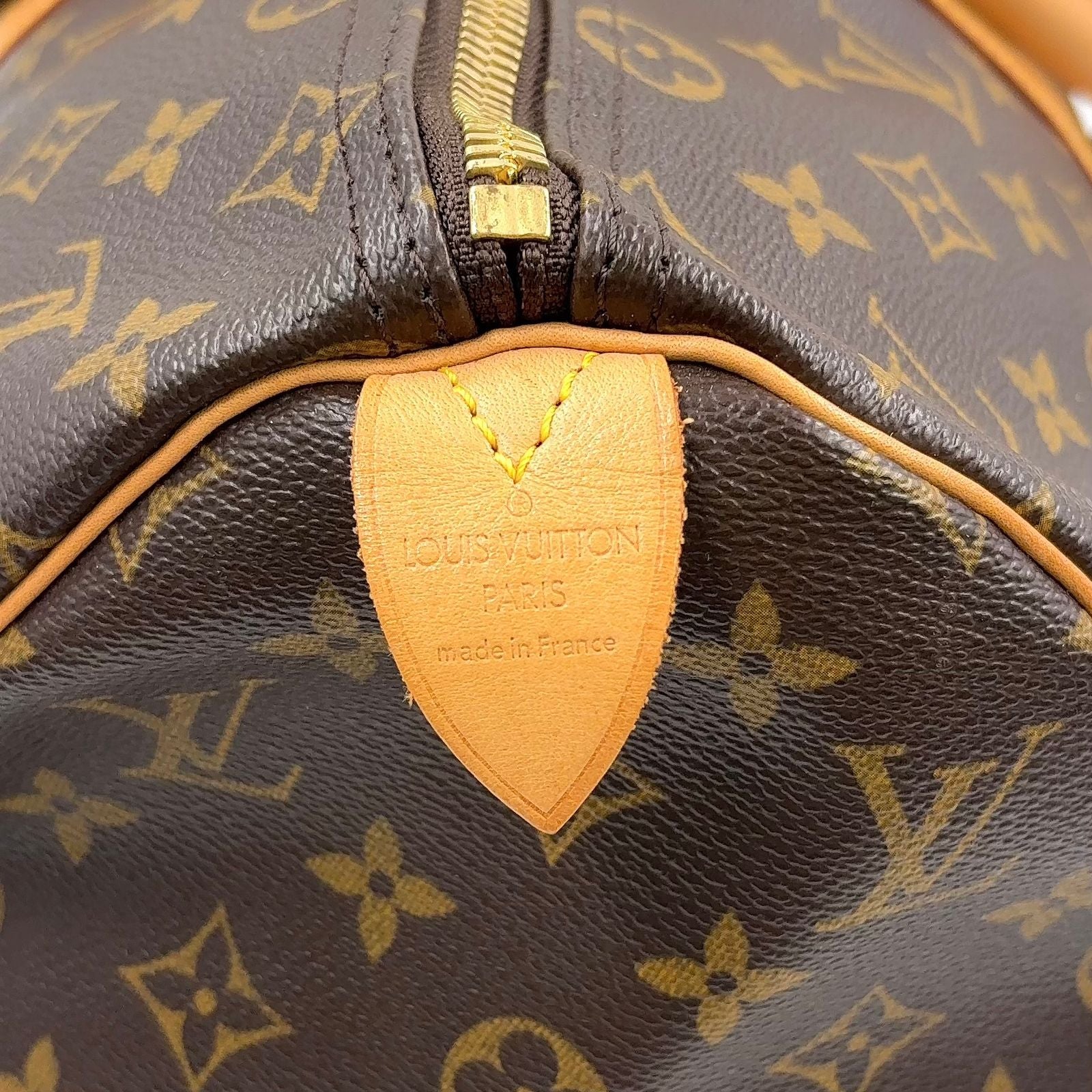 Louis Vuitton Keepall 45 Monogram Leather Brown Light Boston Bag Gold — view 4