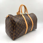 Louis Vuitton Keepall 45 Monogram Leather Brown Light Boston Bag Gold — view 2